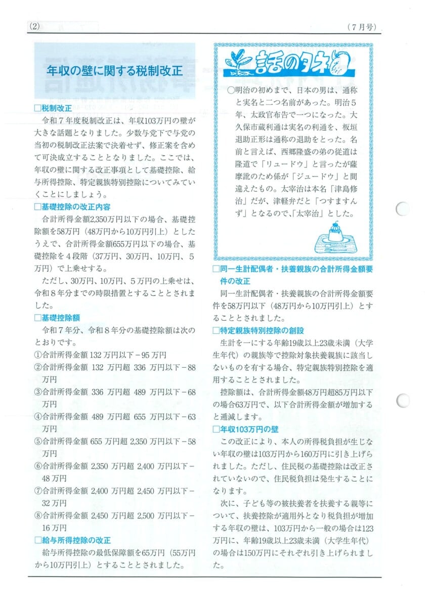 税理士事務所通信2025年7月号ページ2